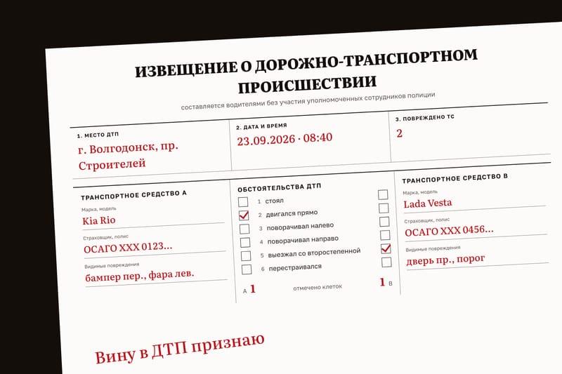 Иллюстрация к статье «Как оформить и заполнить европротокол в 2026 году: пошагово и без ошибок»